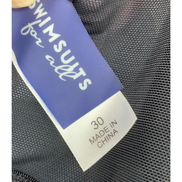 Swimsuits for All Plus Sz 30 Black & Pink Floral One Piece Swimsuit 65-1455-6 - Picture 5 of 7